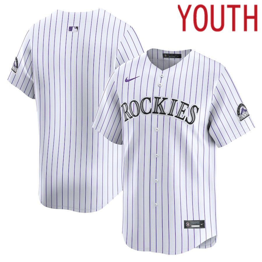 Youth Colorado Rockies Nike White Home Limited MLB Jersey